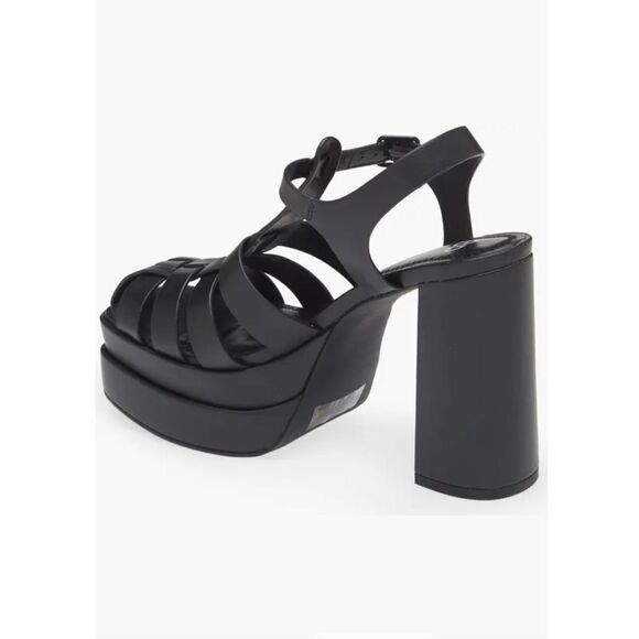 BP Amaya Black Faux Leather Fisherman Block Heel Platform Sandals Size 9.5 - Picture 9 of 16